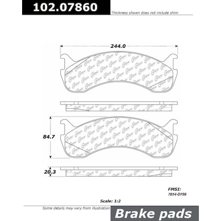 Centric Parts CTEK Brake Pads, 102.07860 102.07860